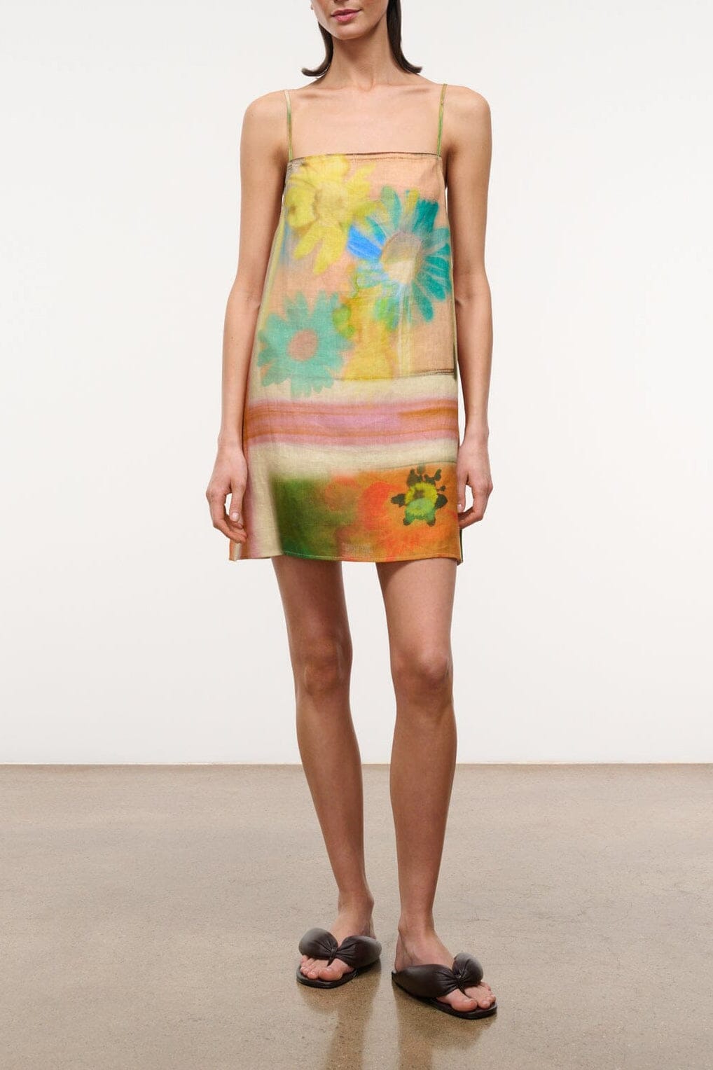 Laura Linen Mini Dress | Superbloom Scarf — 1