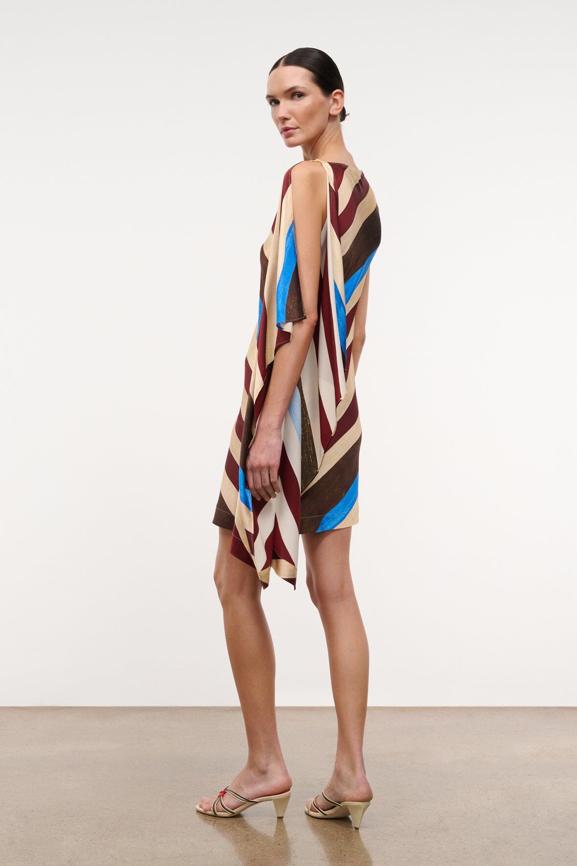Sabina Silk Dress | Caffe Stripe — 2
