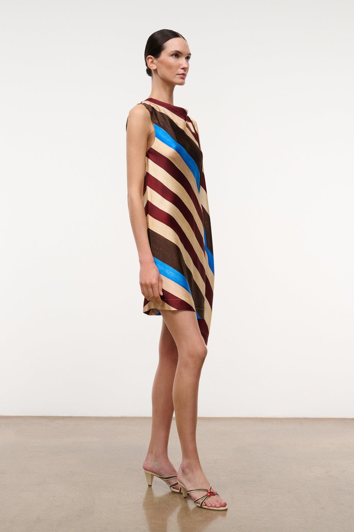 Sabina Silk Dress | Caffe Stripe — 4
