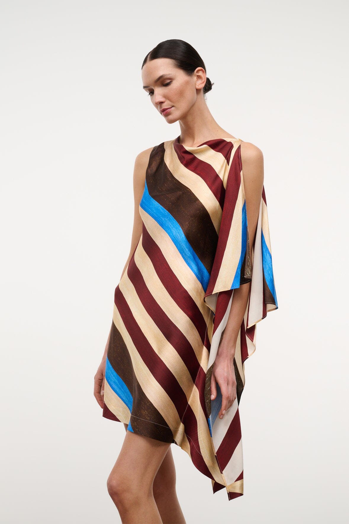 Sabina Silk Dress | Caffe Stripe — 3