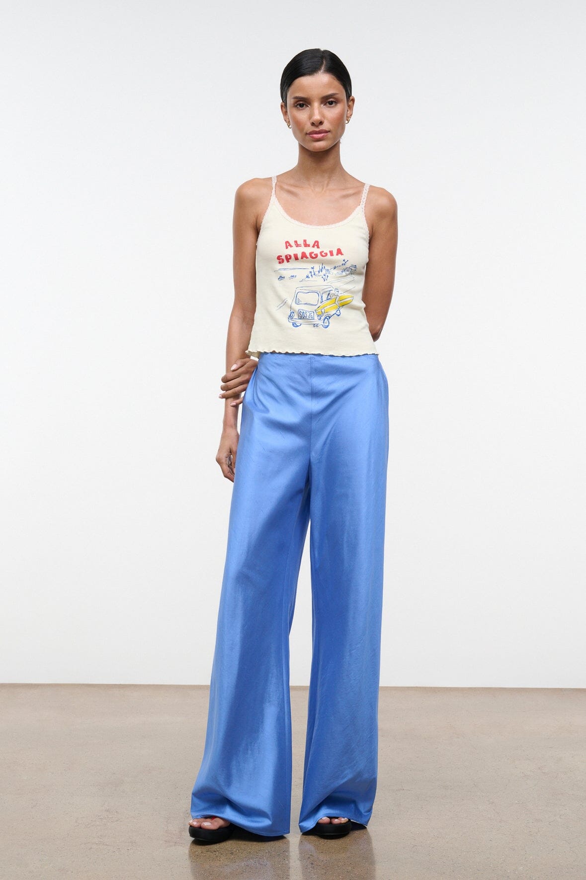 Stroll Silk Dupioni Pant | Coast — 3