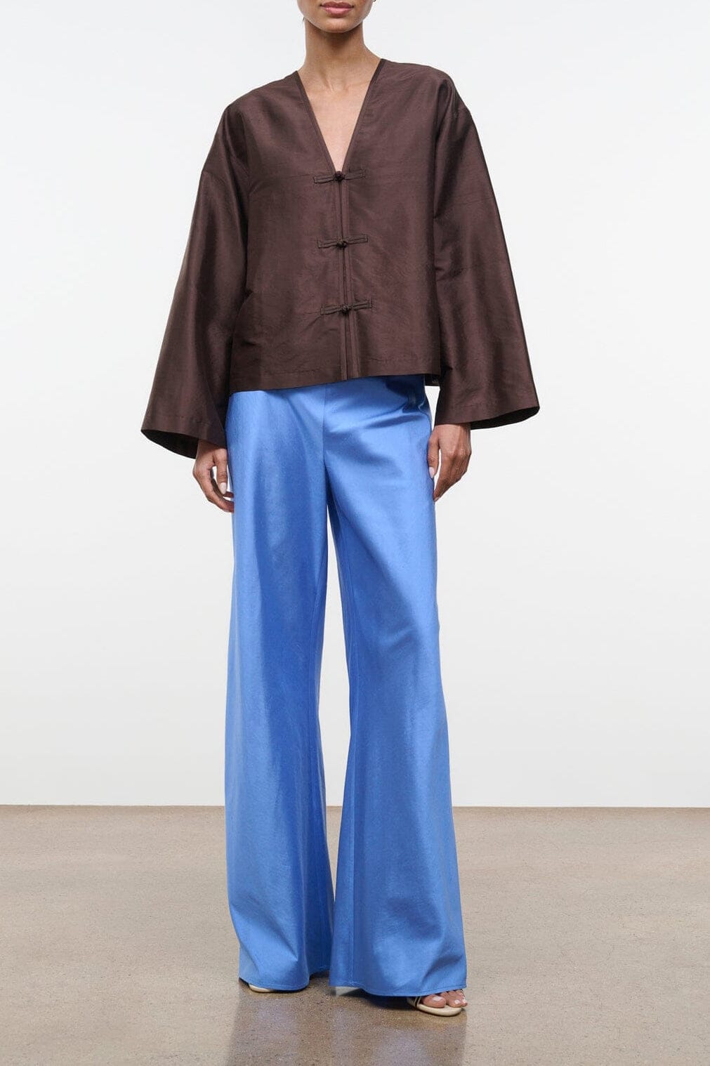 Stroll Silk Dupioni Pant | Coast — 1