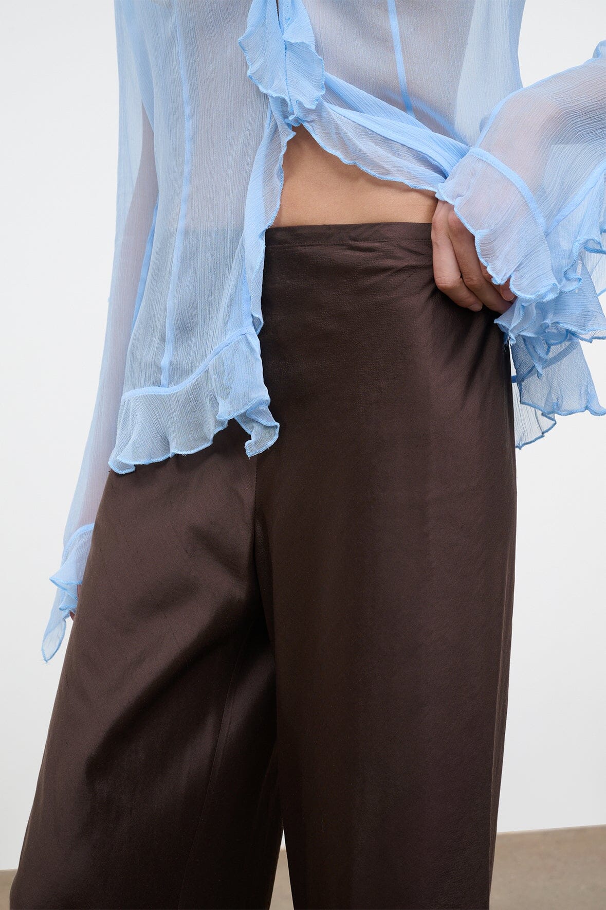 Stroll Silk Dupioni Pant | Earth — 4