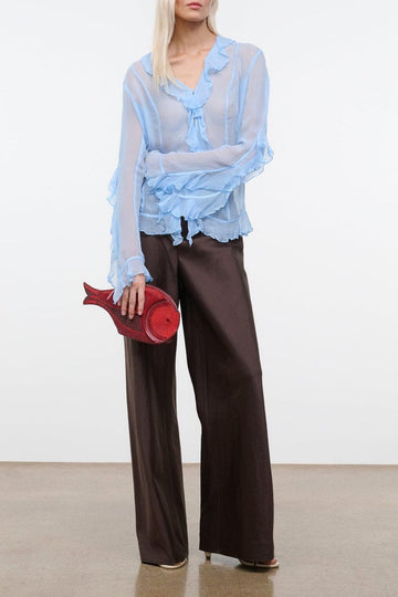 Stroll Silk Dupioni Pant | Earth — 1