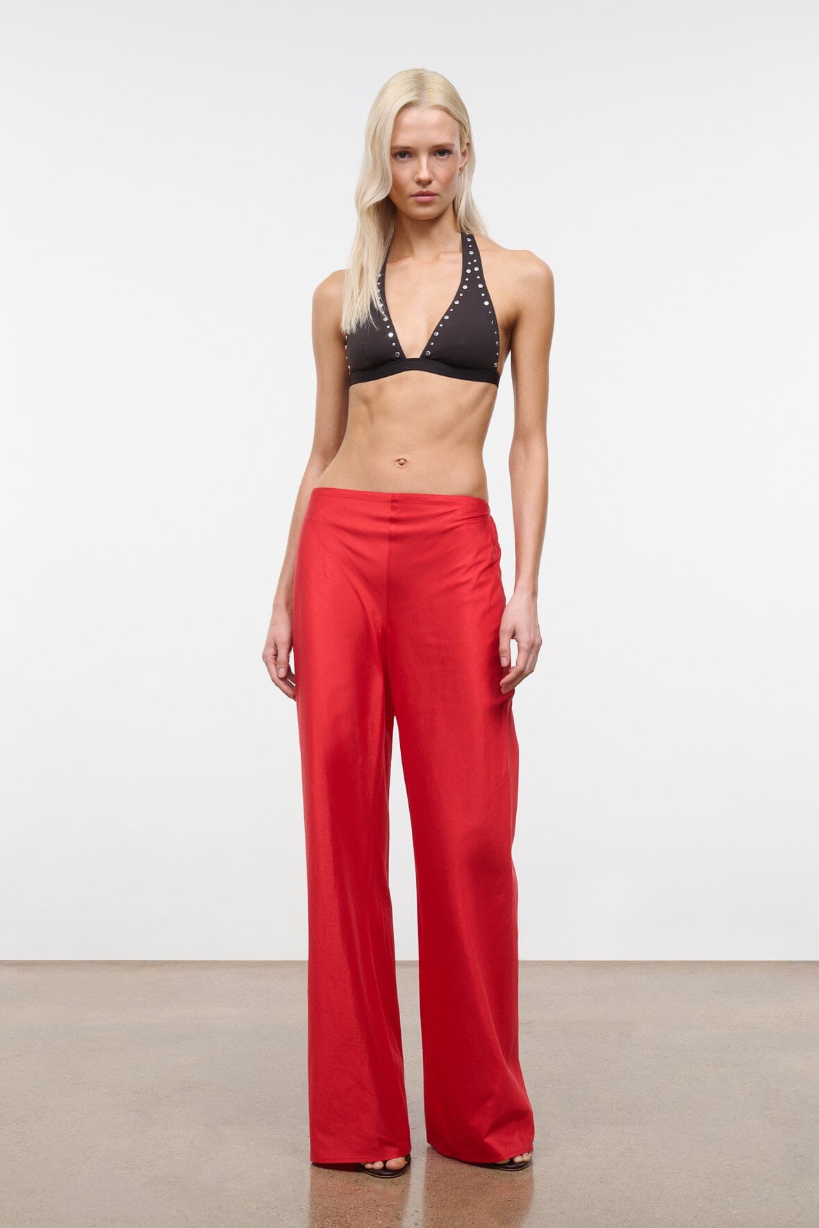 Stroll Silk Dupioni Pant | Red Rose — 3