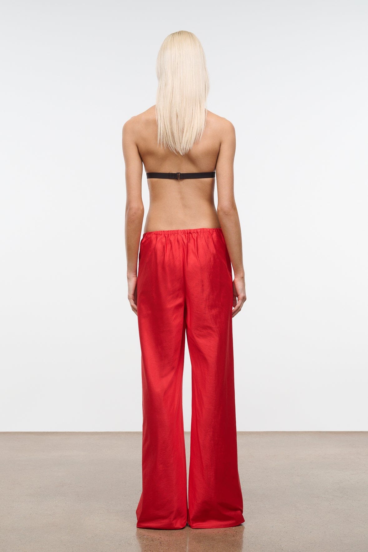Stroll Silk Dupioni Pant | Red Rose — 5