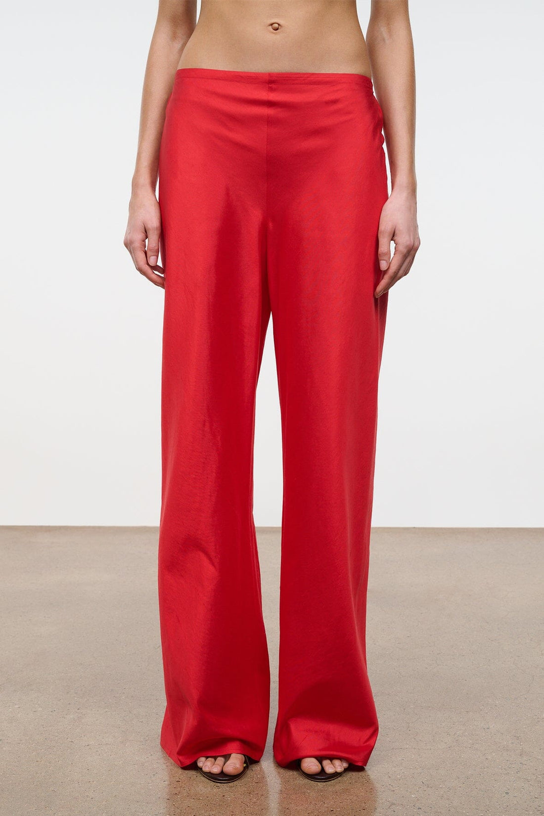 Stroll Silk Dupioni Pant | Red Rose — 1