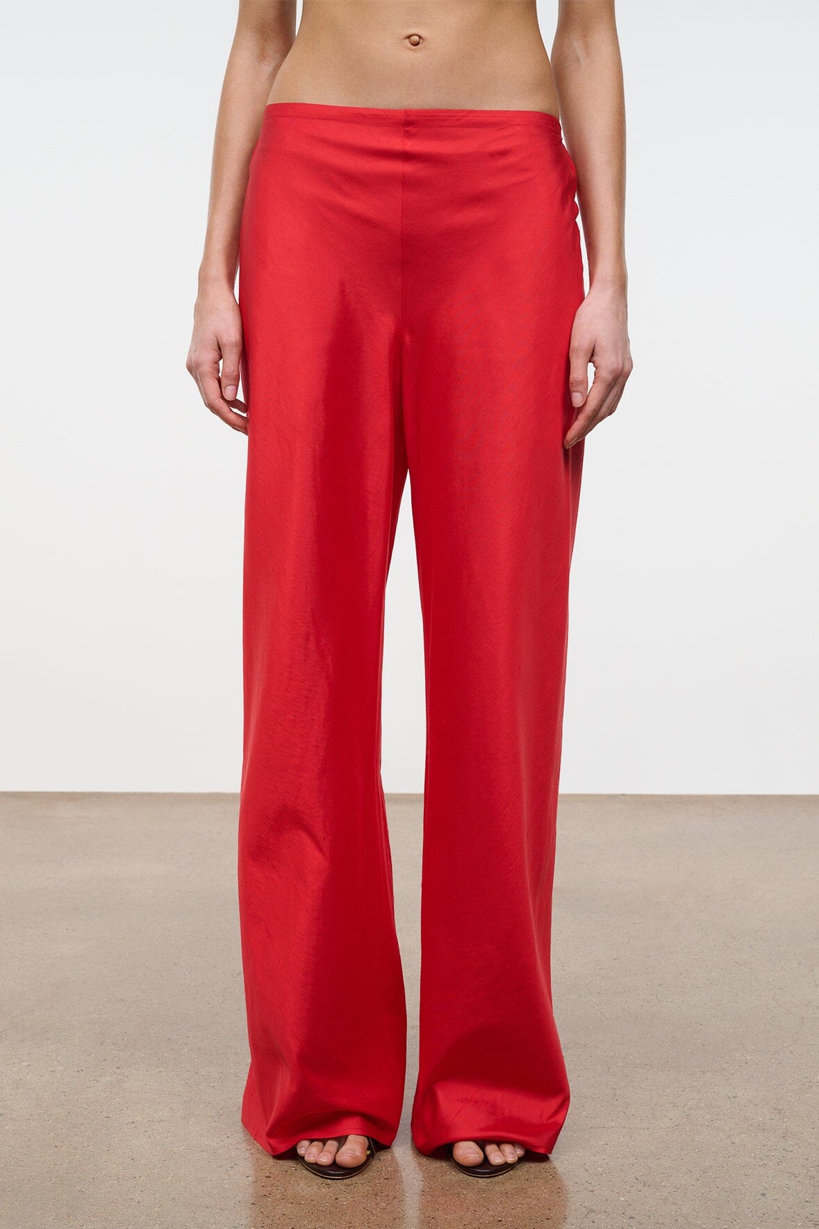 Stroll Silk Dupioni Pant | Red Rose — 2