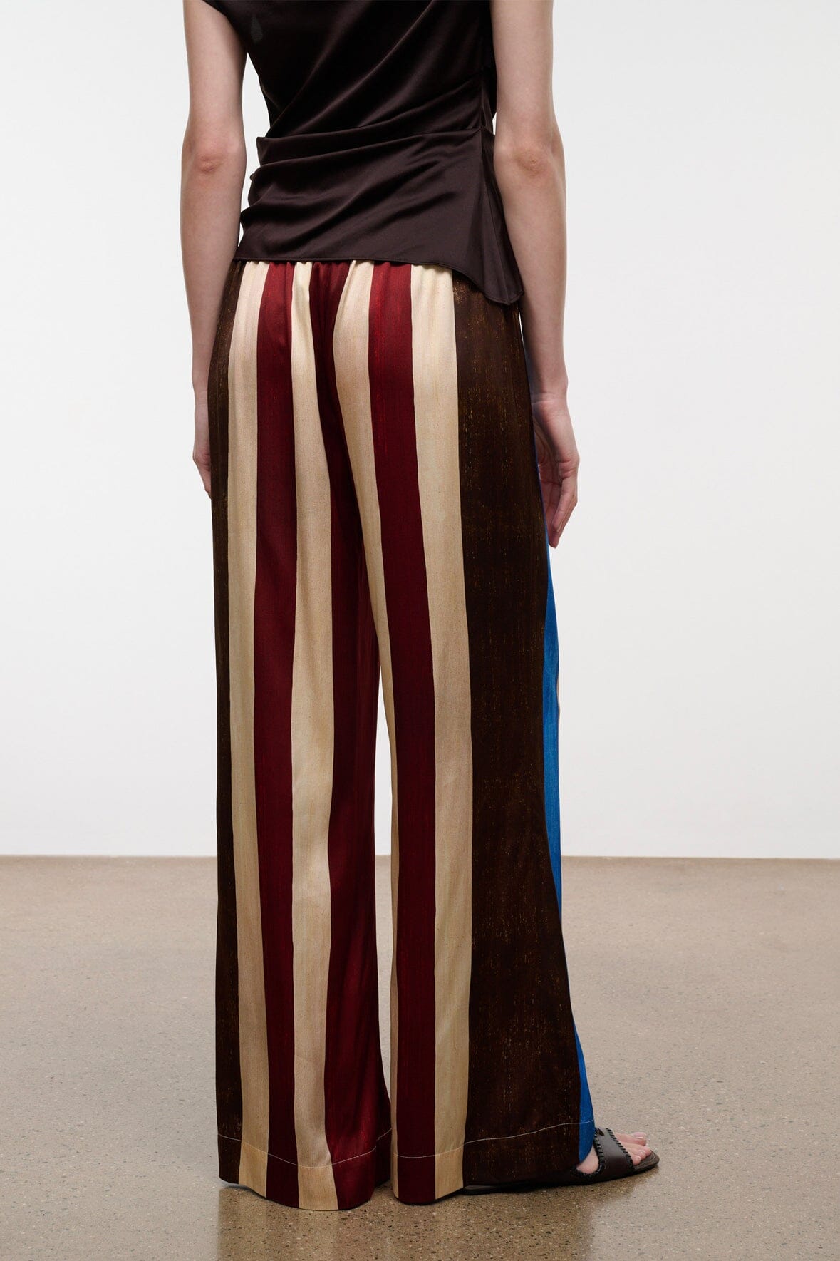 Stroll Silk Pant | Caffe Stripe — 5