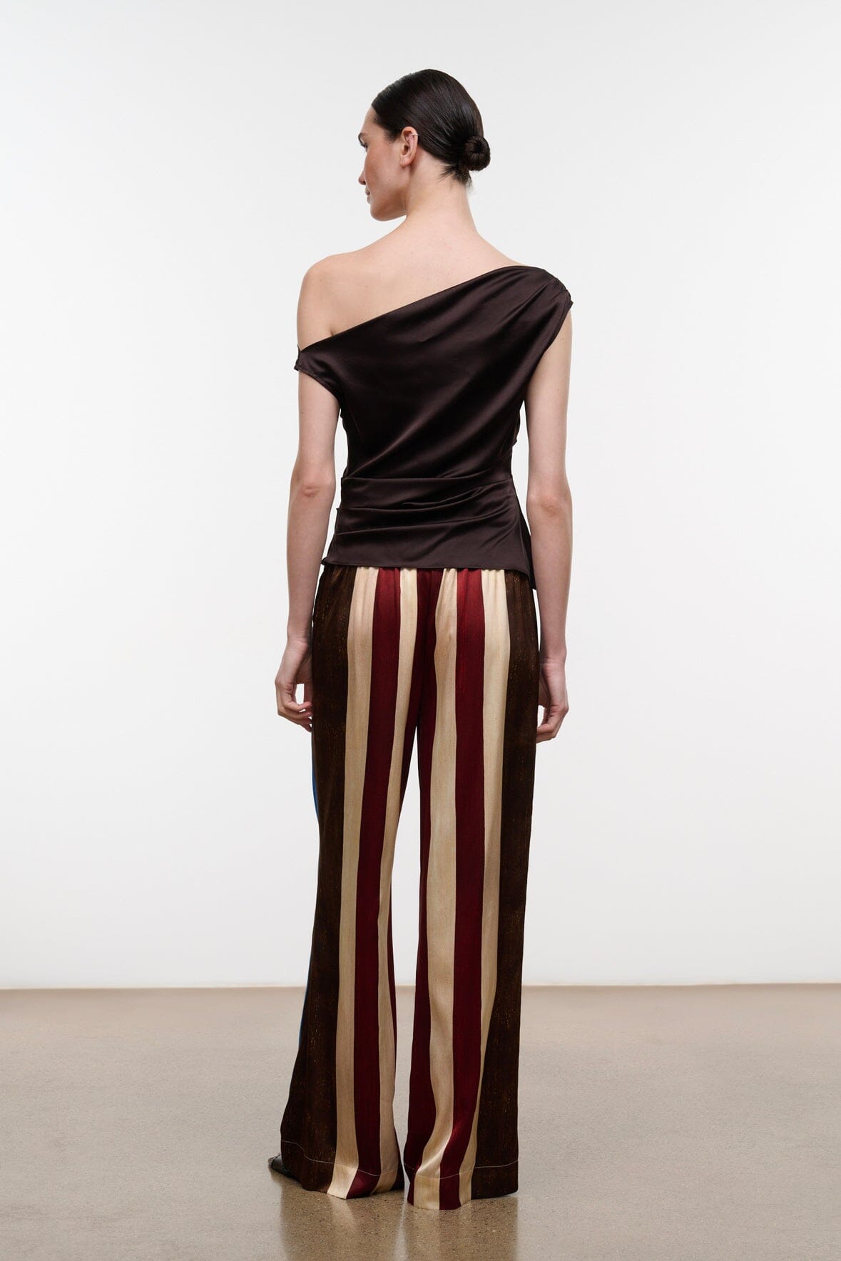 Stroll Silk Pant | Caffe Stripe — 3