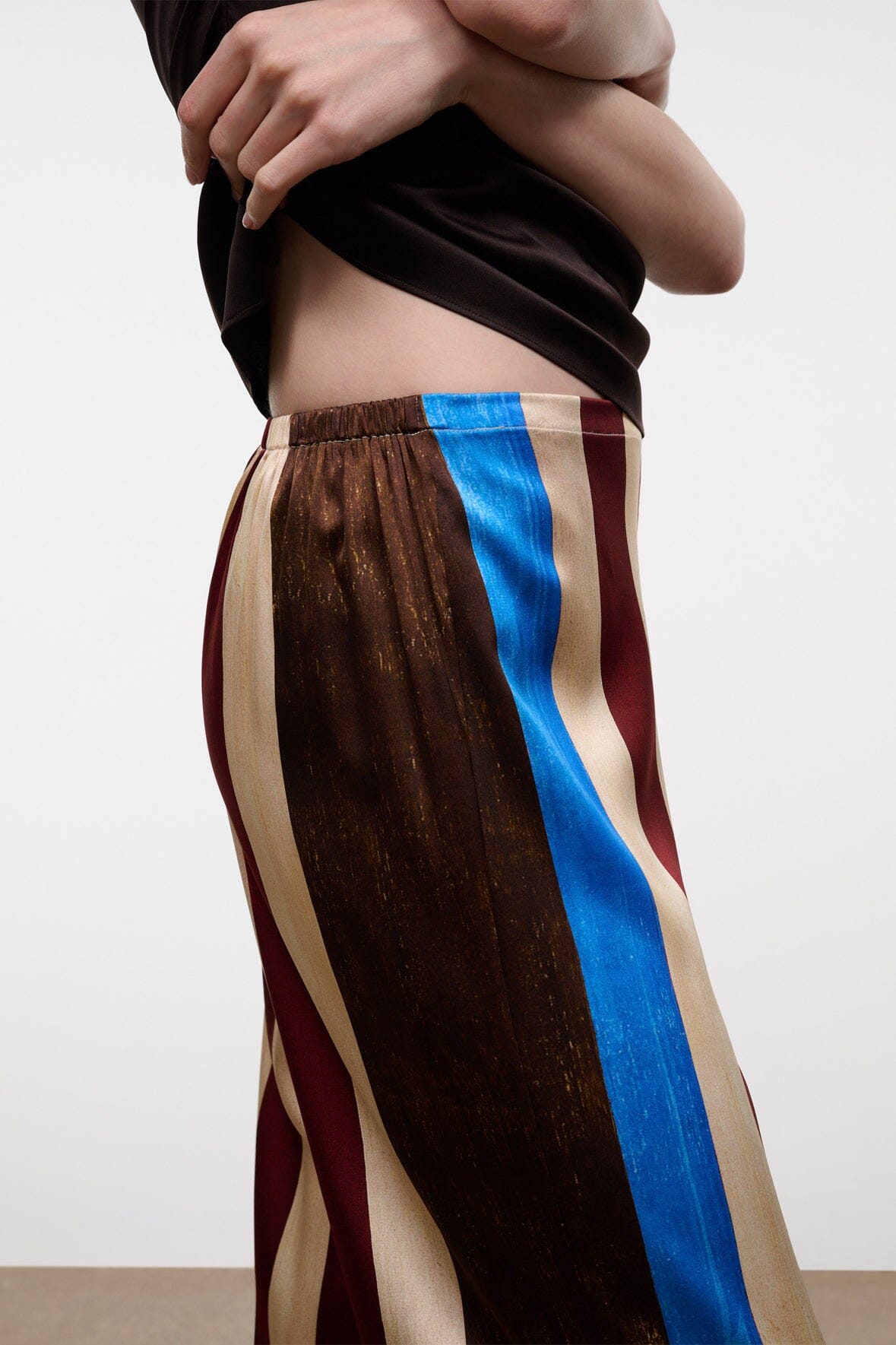 Stroll Silk Pant | Caffe Stripe — 4