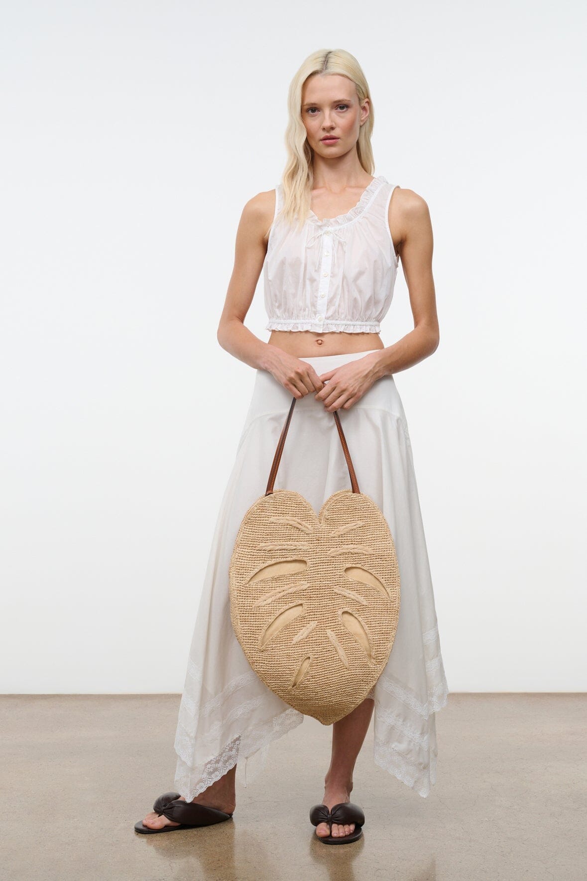 Large Palm Raffia Bag | Natural — 4