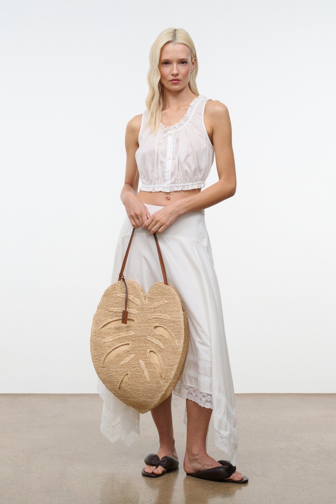 Large Palm Raffia Bag | Natural — 3