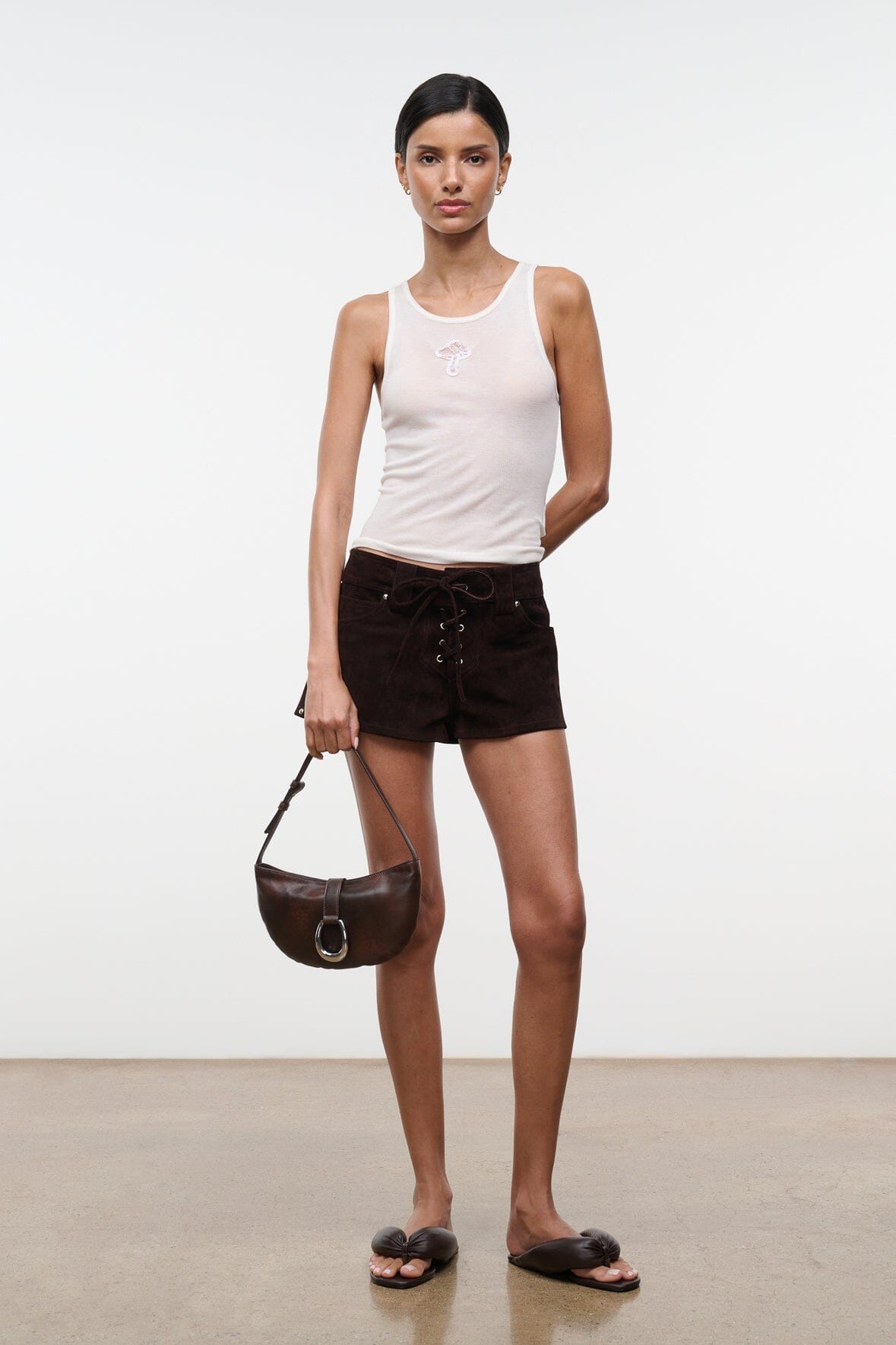 Harlow Crescent Shoulder Bag | Espresso Distressed — 3