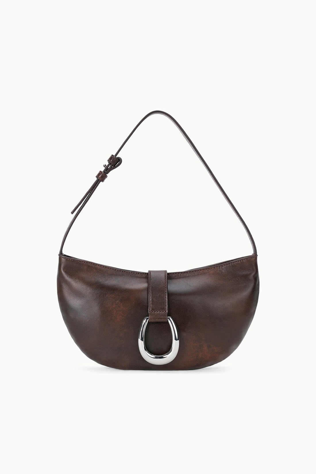 Harlow Crescent Shoulder Bag | Espresso Distressed — 1
