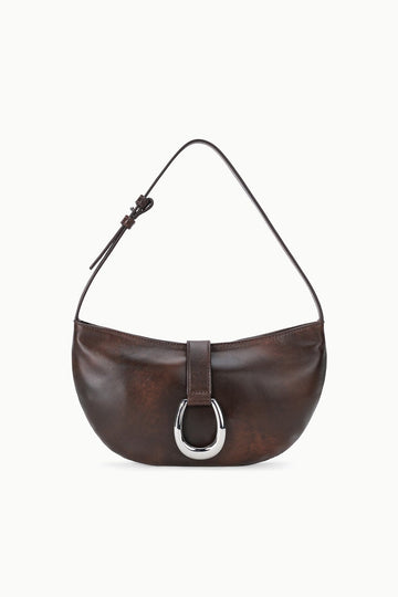 Harlow Crescent Shoulder Bag | Espresso Distressed — 1