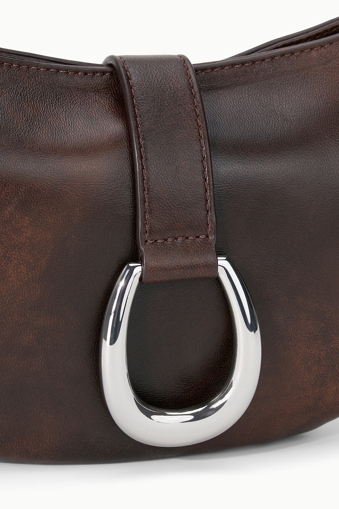 Harlow Crescent Shoulder Bag | Espresso Distressed — 7