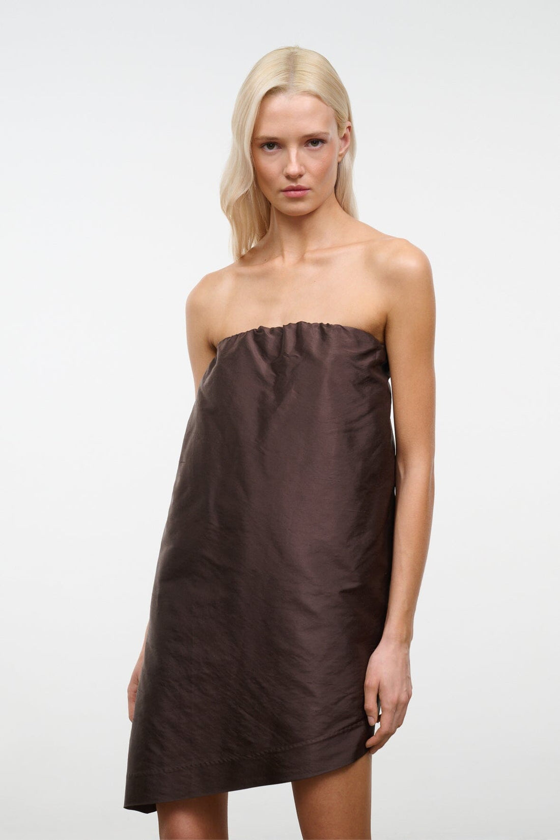 Georgia Convertible Silk Dupioni Top | Earth — 1