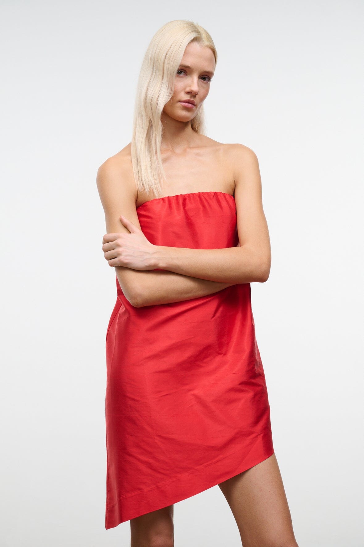 Georgia Convertible Silk Dupioni Top | Red Rose — 6