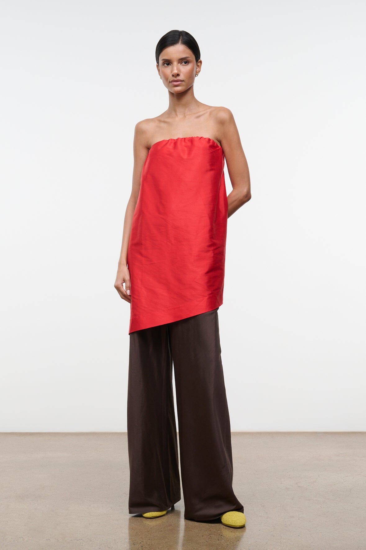 Georgia Convertible Silk Dupioni Top | Red Rose — 5