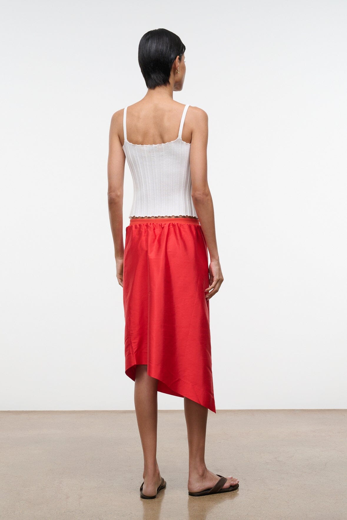 Georgia Convertible Silk Dupioni Top | Red Rose — 10