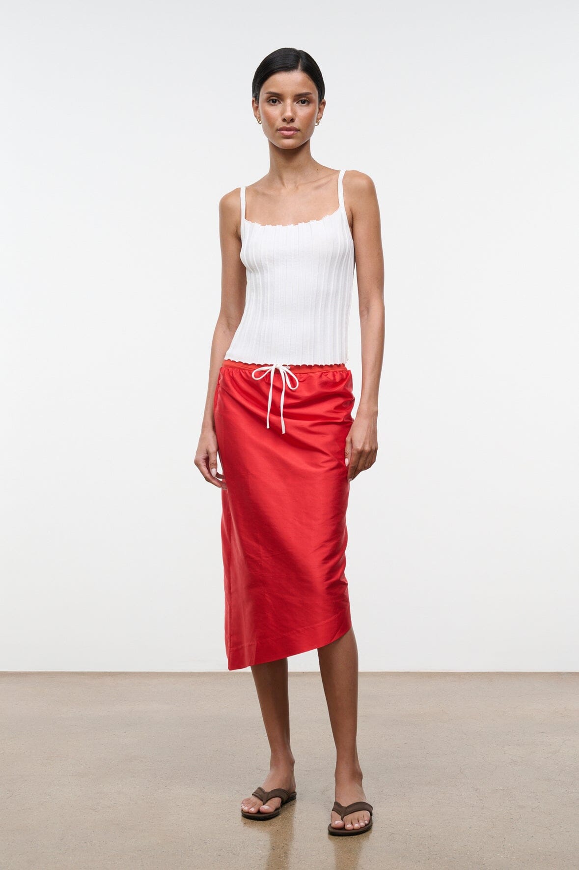 Georgia Convertible Silk Dupioni Top | Red Rose — 8
