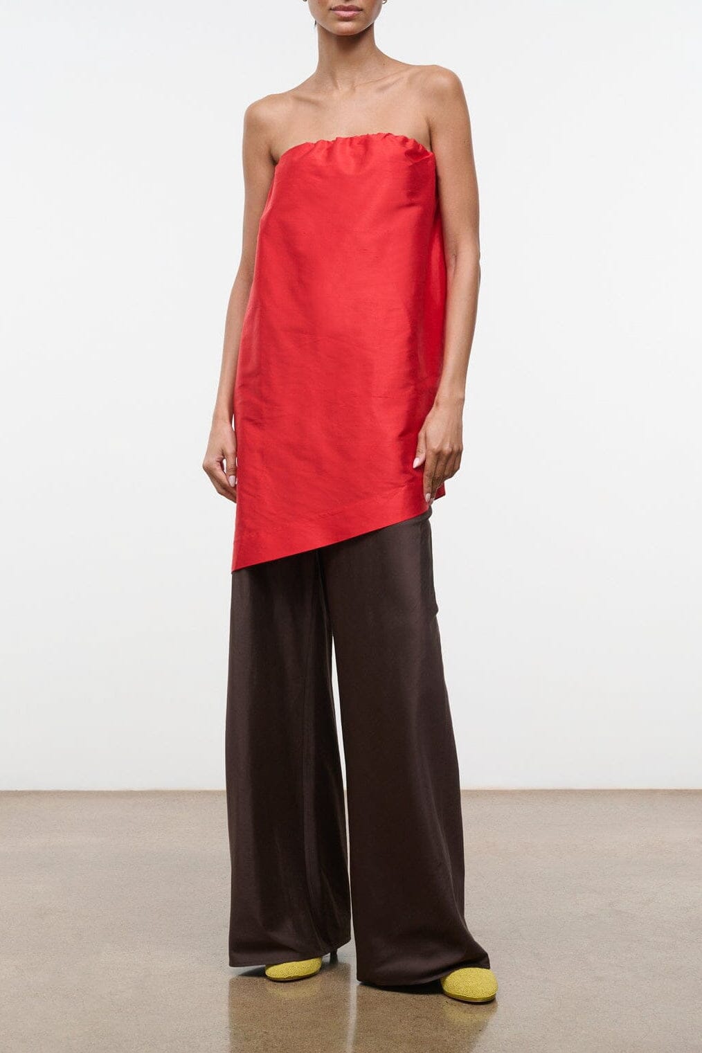 Georgia Convertible Silk Dupioni Top | Red Rose — 13