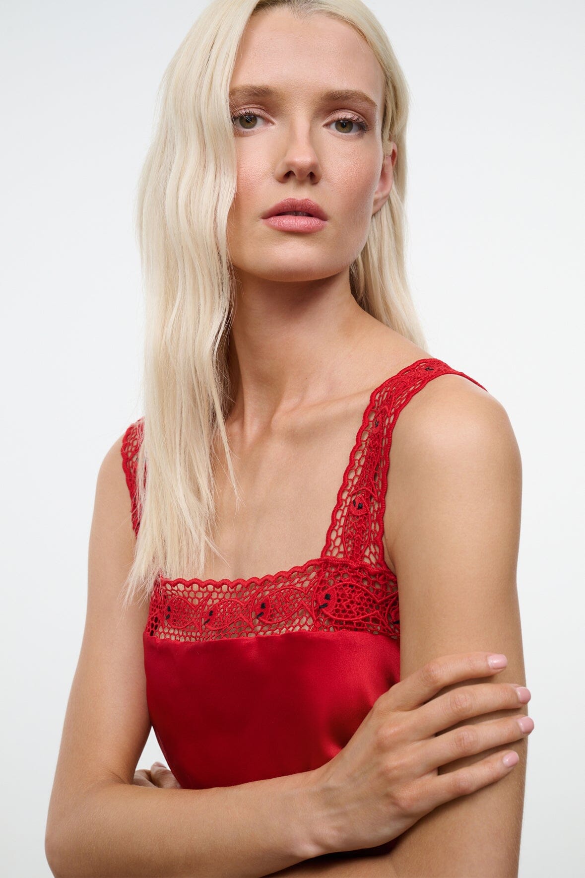 Veronica Silk Top | Tomato — 5