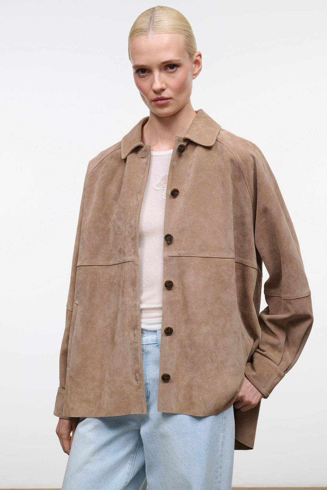 Josette Suede Shirt | Dune — 1