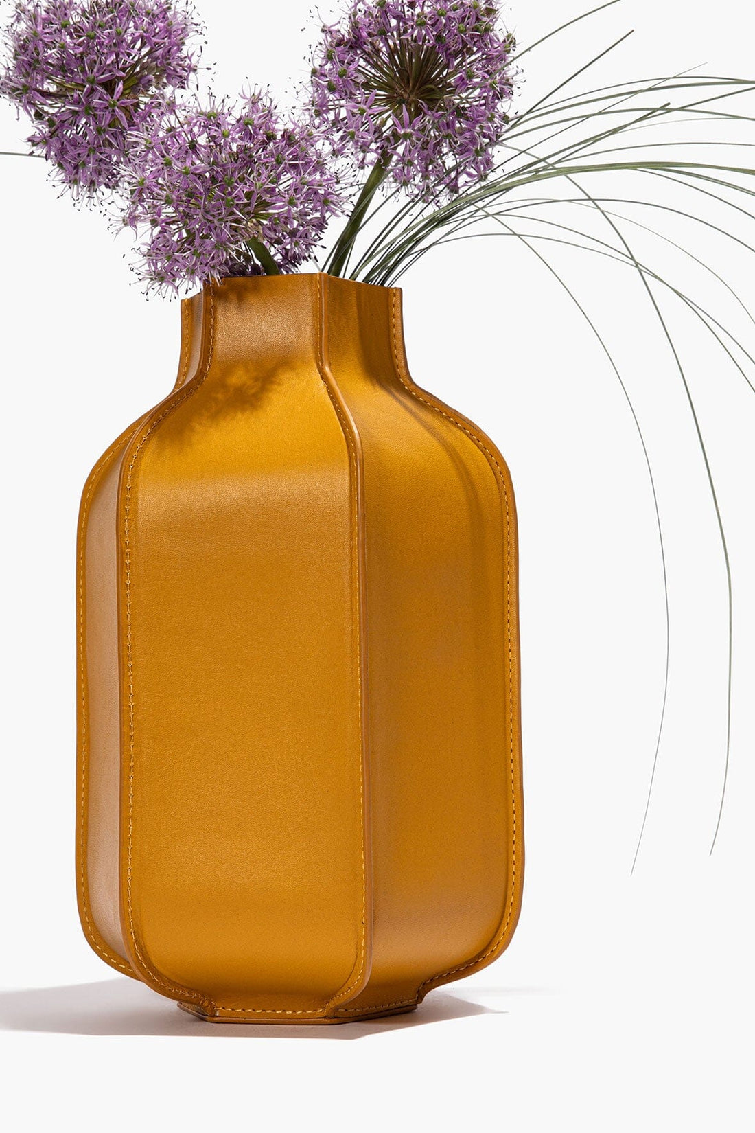 Hollis Leather Bottle Vase | Goldenrod — 1