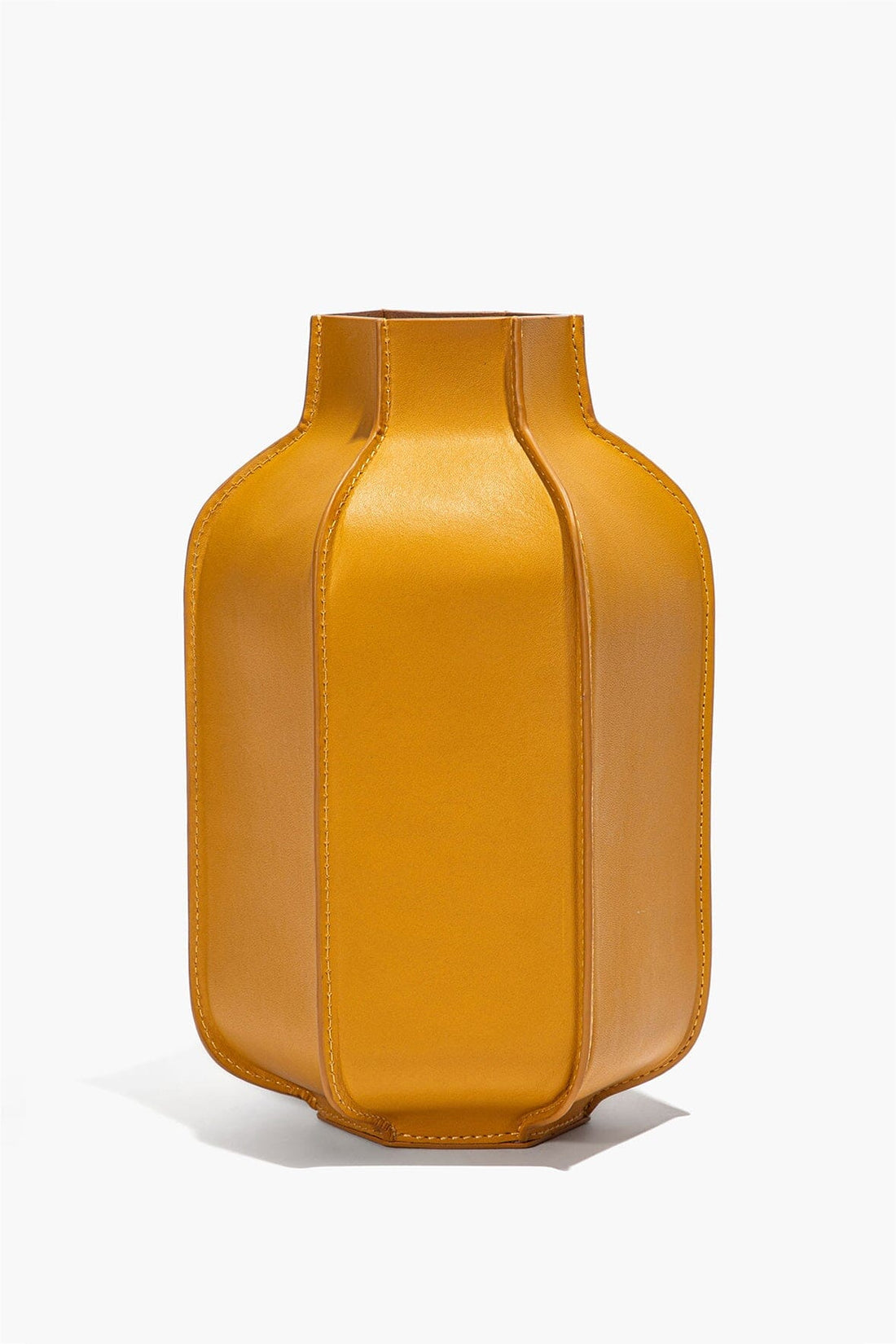 Hollis Leather Bottle Vase | Goldenrod — 1