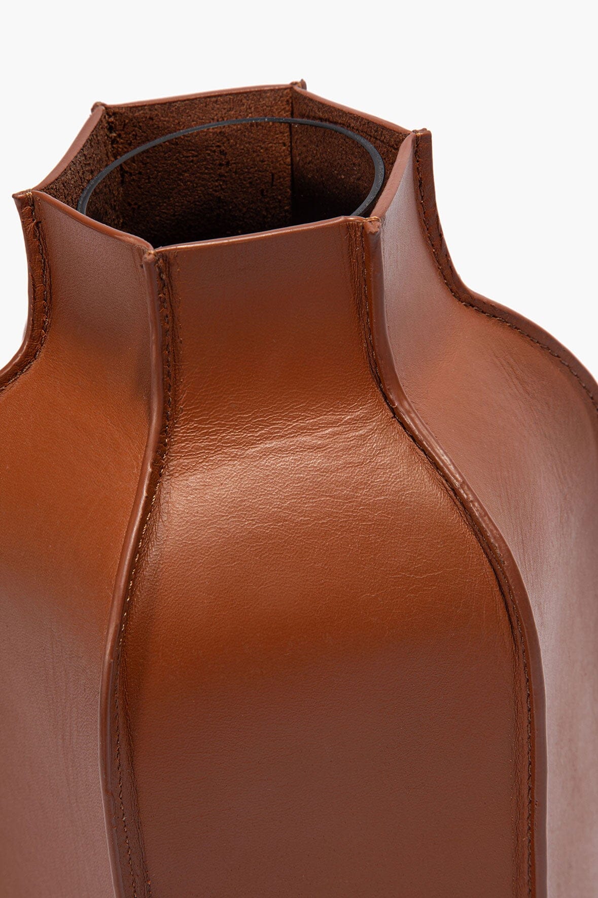 Hollis Leather Bottle Vase | Tan — 3