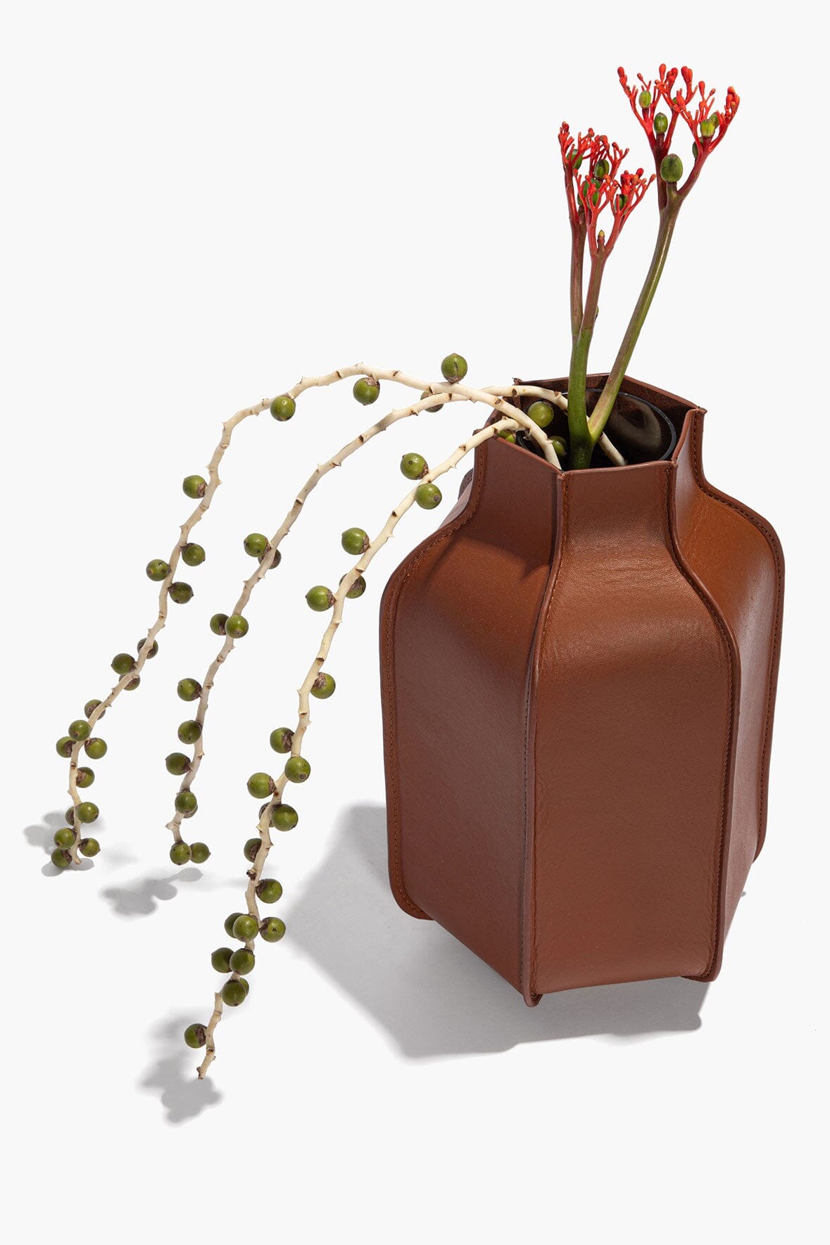 Hollis Leather Bottle Vase | Tan — 5