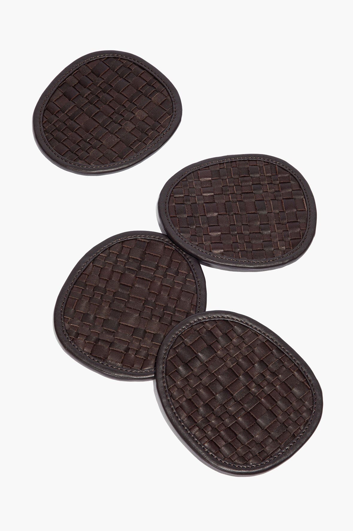 Grove Woven Leather Coasters | Espresso — 3