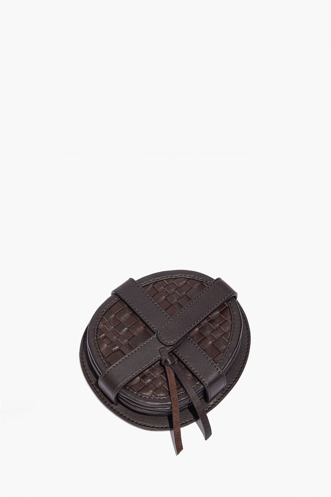 Grove Woven Leather Coasters | Espresso — 1