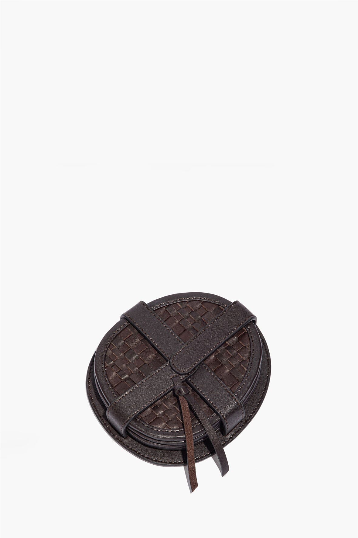 Grove Woven Leather Coasters | Espresso — 2