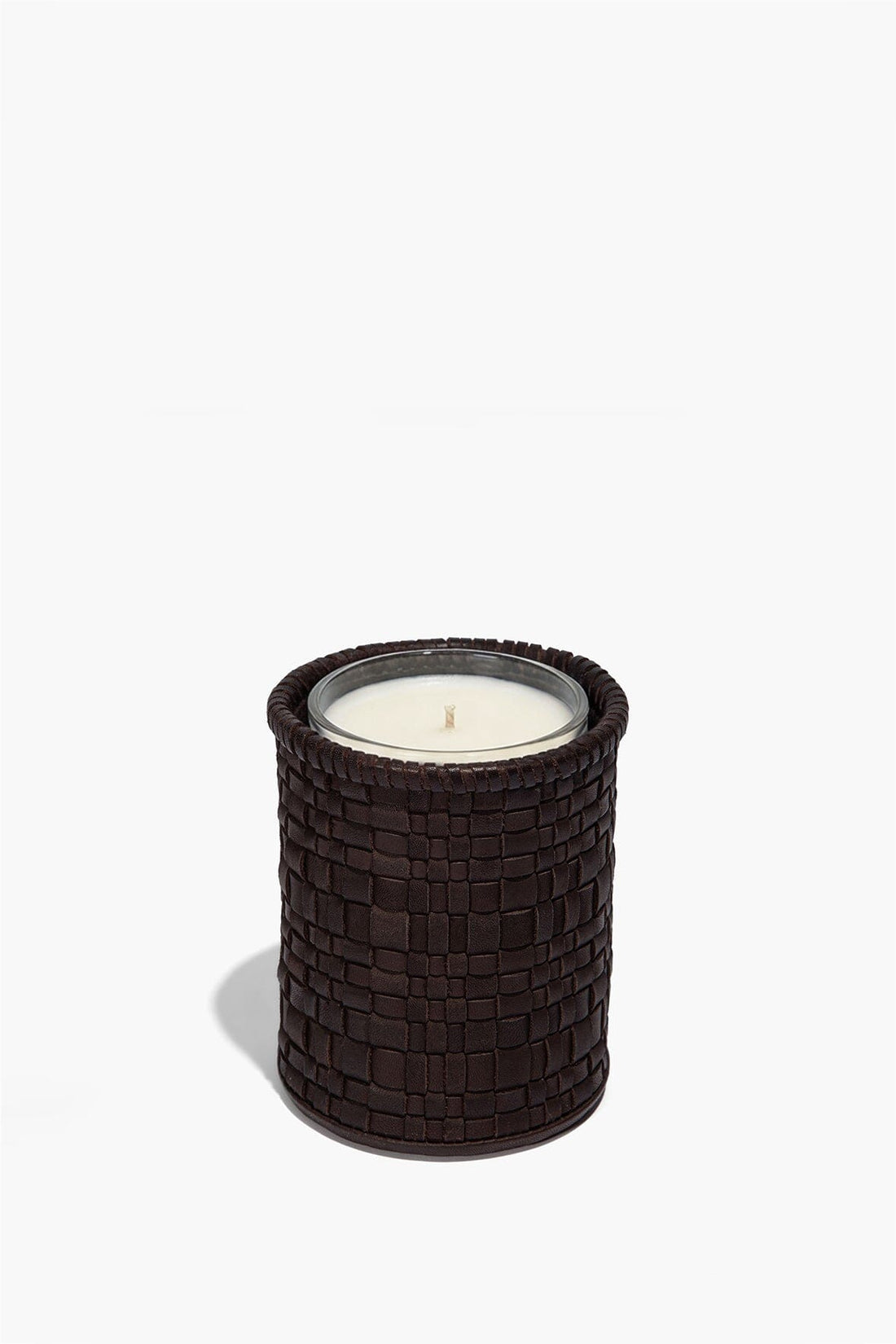 Rowe Woven Leather Candle | Espresso — 1