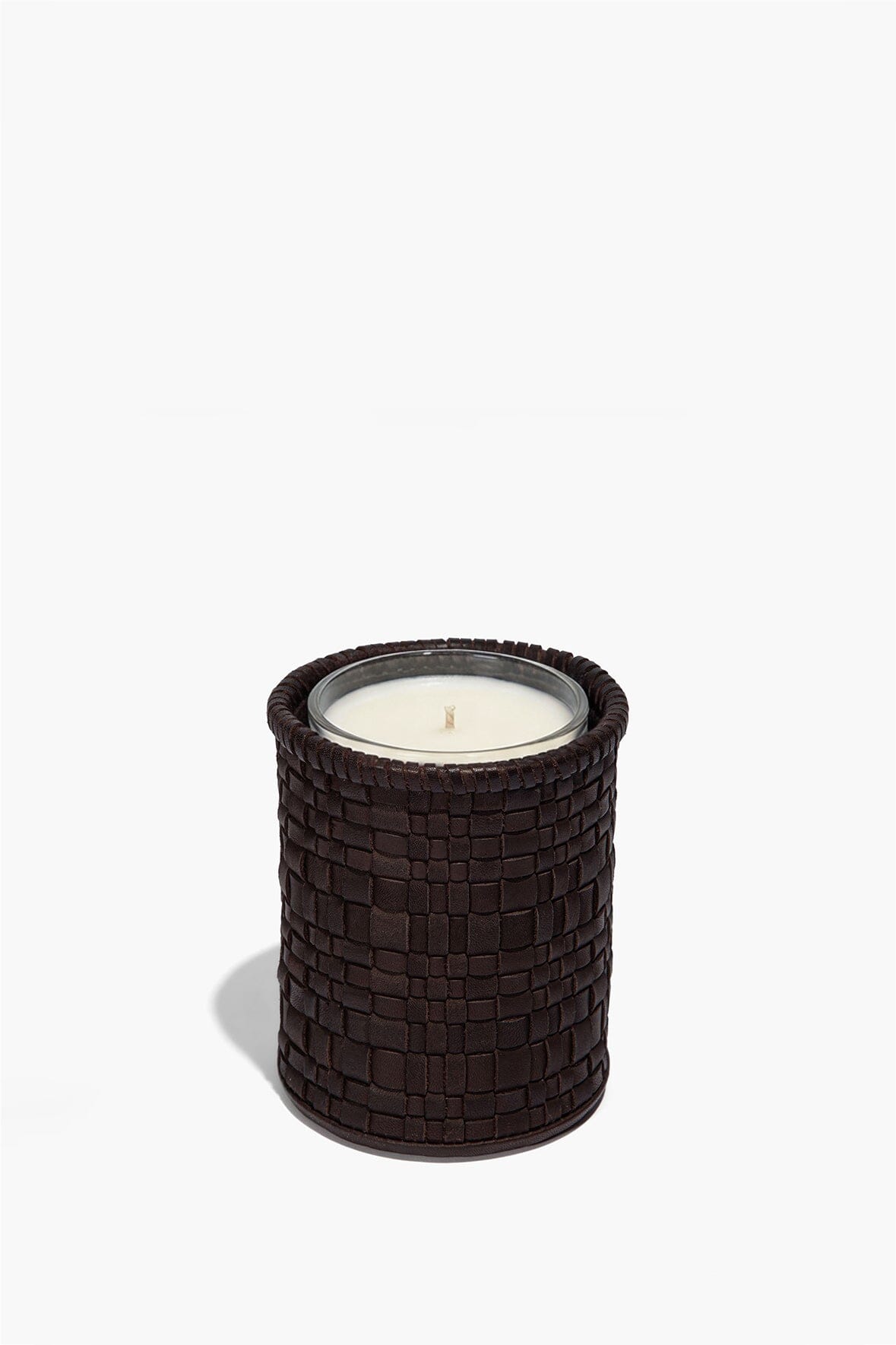 Rowe Woven Leather Candle | Espresso — 1