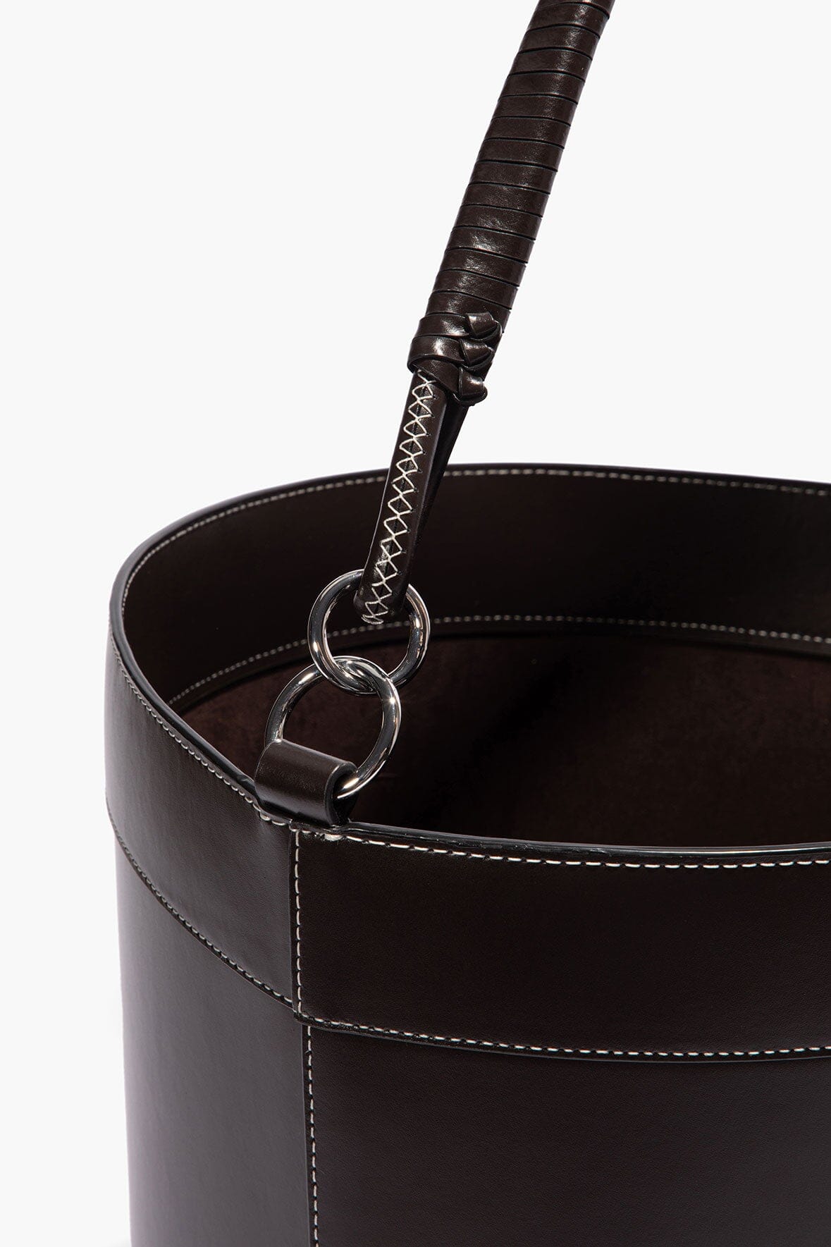 Moreau Leather Bin with Handle | Espresso — 4