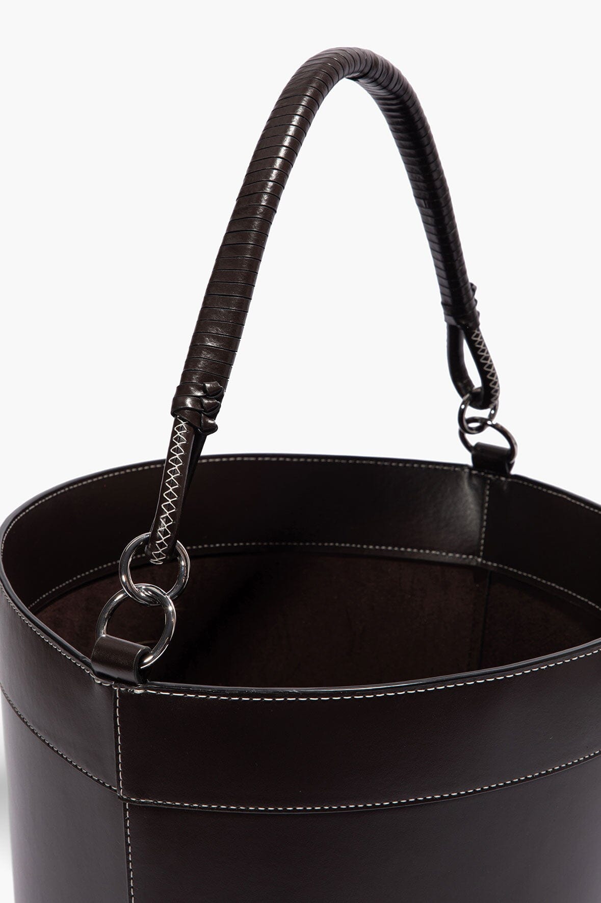 Moreau Leather Bin with Handle | Espresso — 5