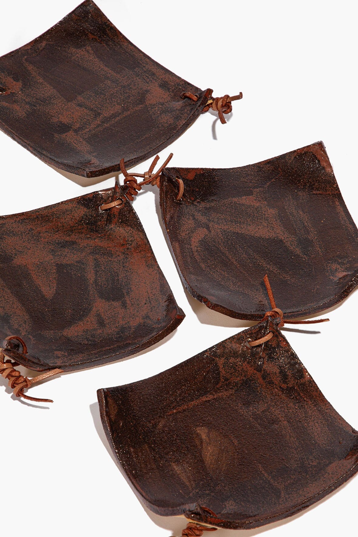 Ceramic Square Coasters | Burnt Sienna Glaze — 3