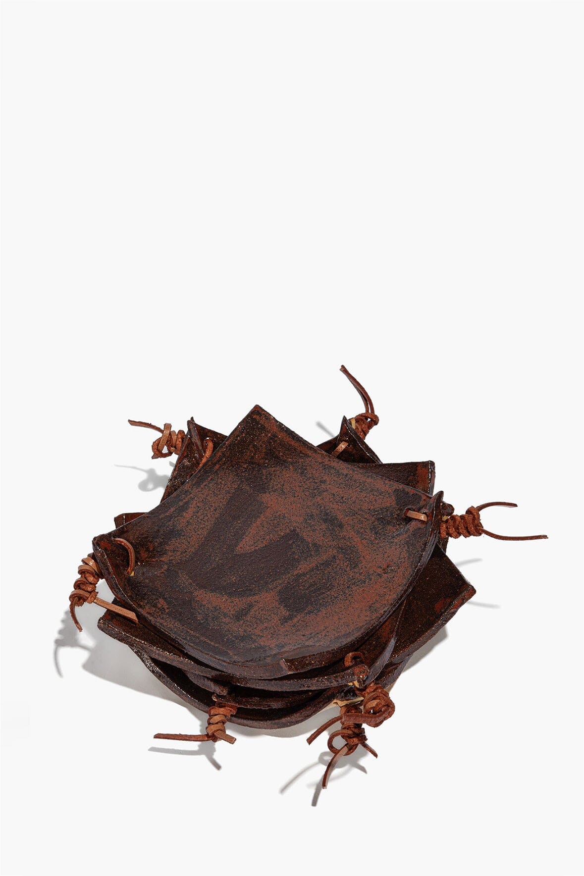 Ceramic Square Coasters | Burnt Sienna Glaze — 2
