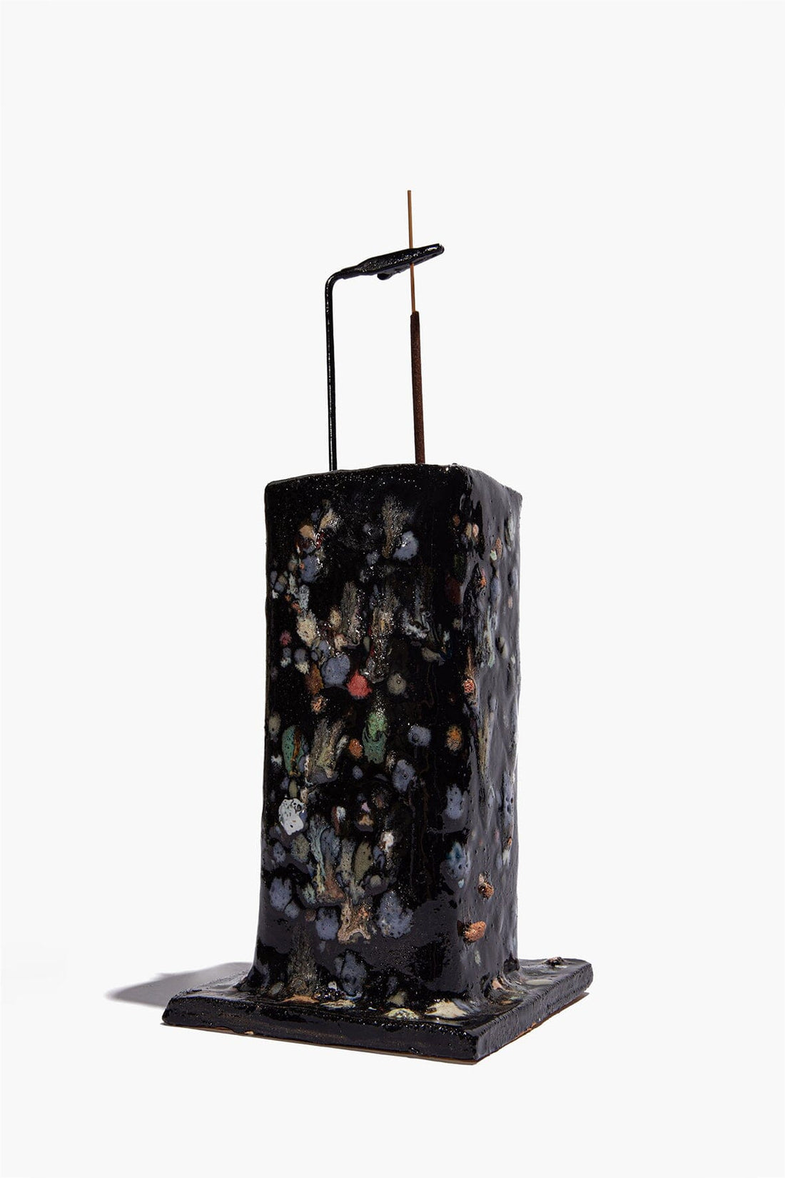 Ceramic Tower Incense Holder | Midnight Confetti Glaze — 1