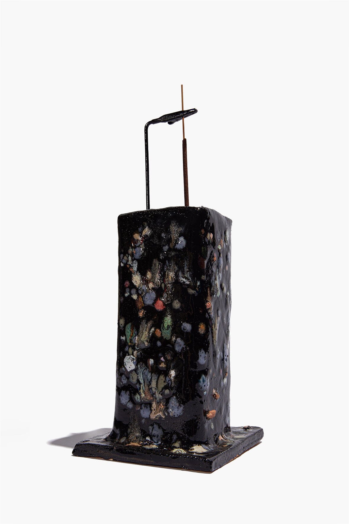 Ceramic Tower Incense Holder | Midnight Confetti Glaze — 1