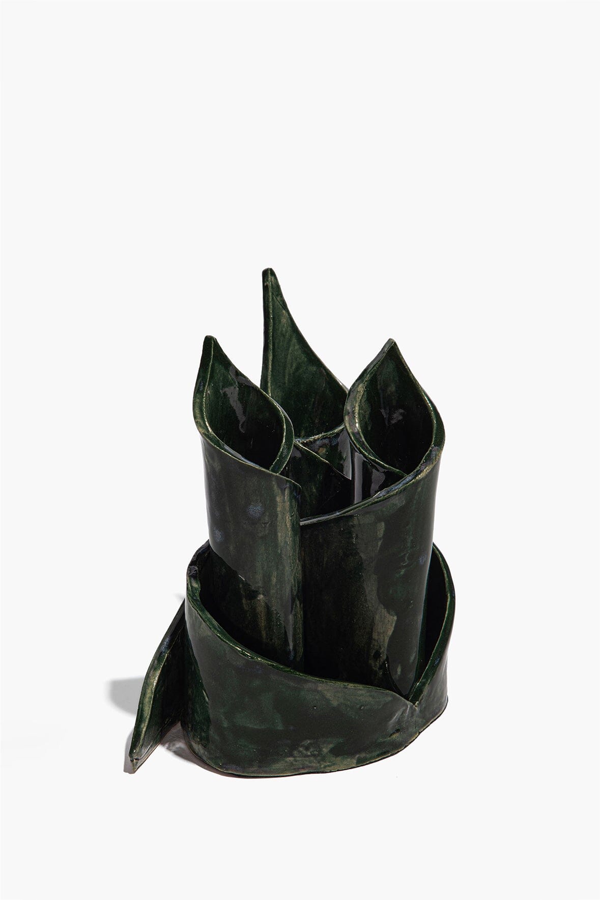Ceramic Triple Candlestick Holder | Forest Glaze — 1