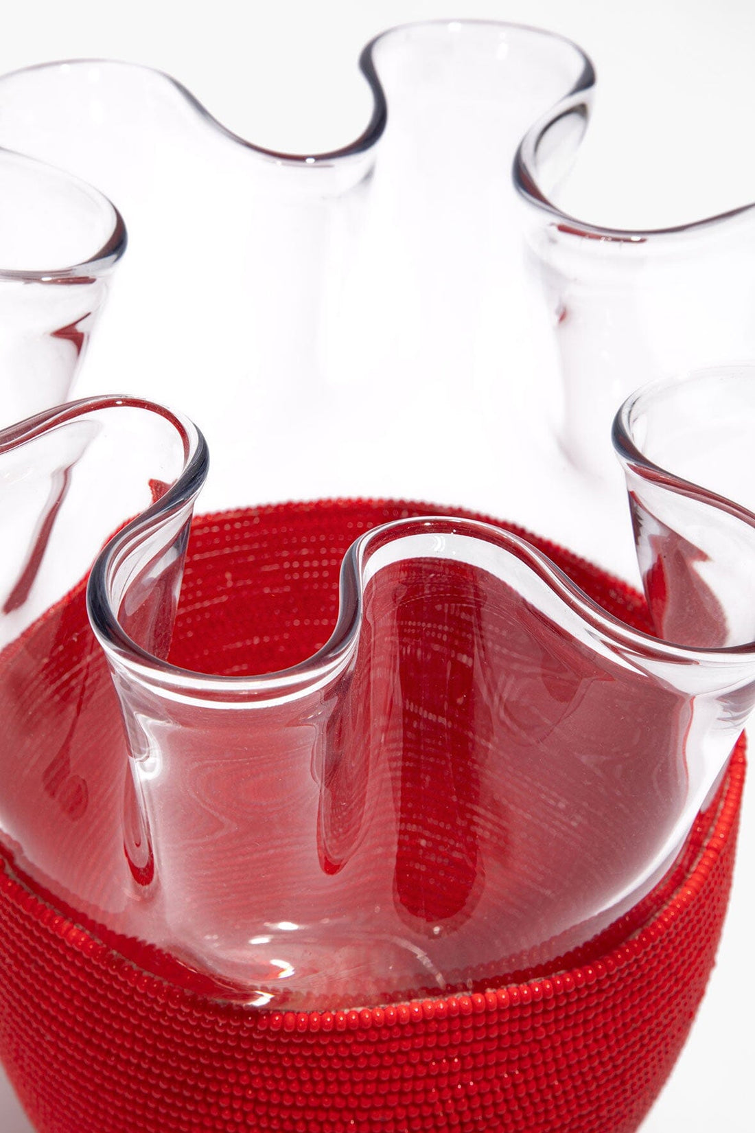 Wavy Beaded Vase | Red — 1