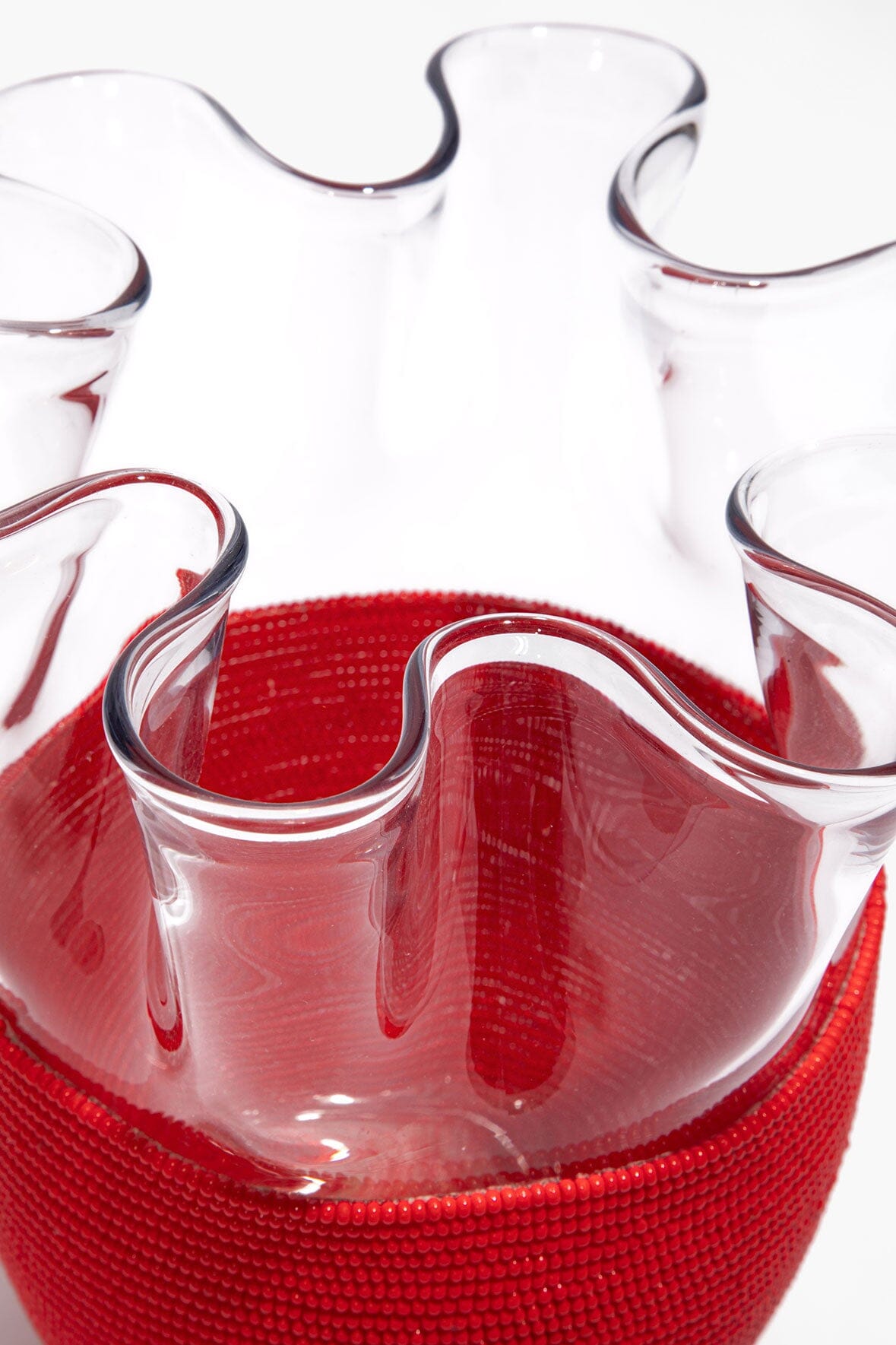 Wavy Beaded Vase | Red — 2