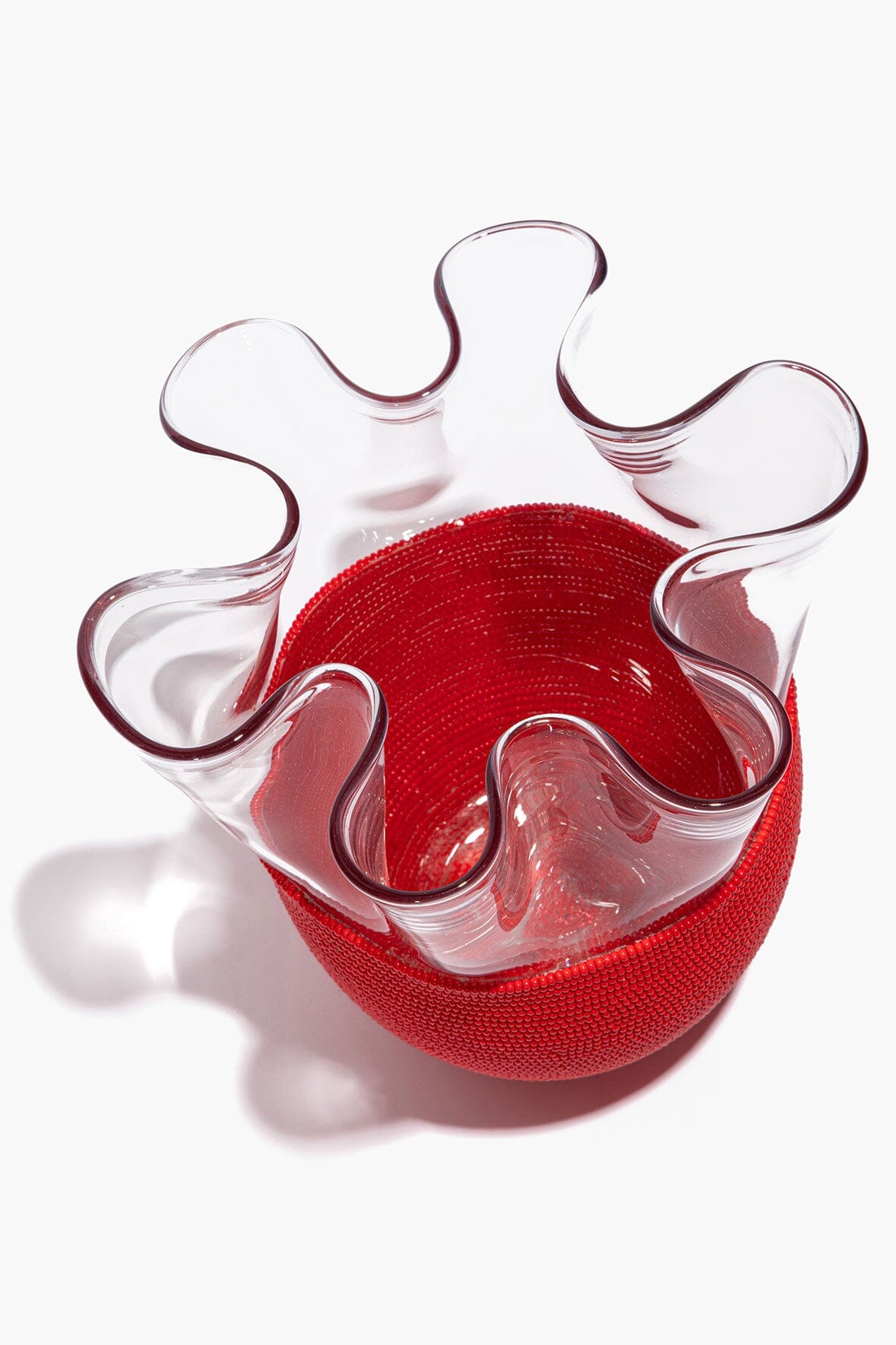 Wavy Beaded Vase | Red — 3