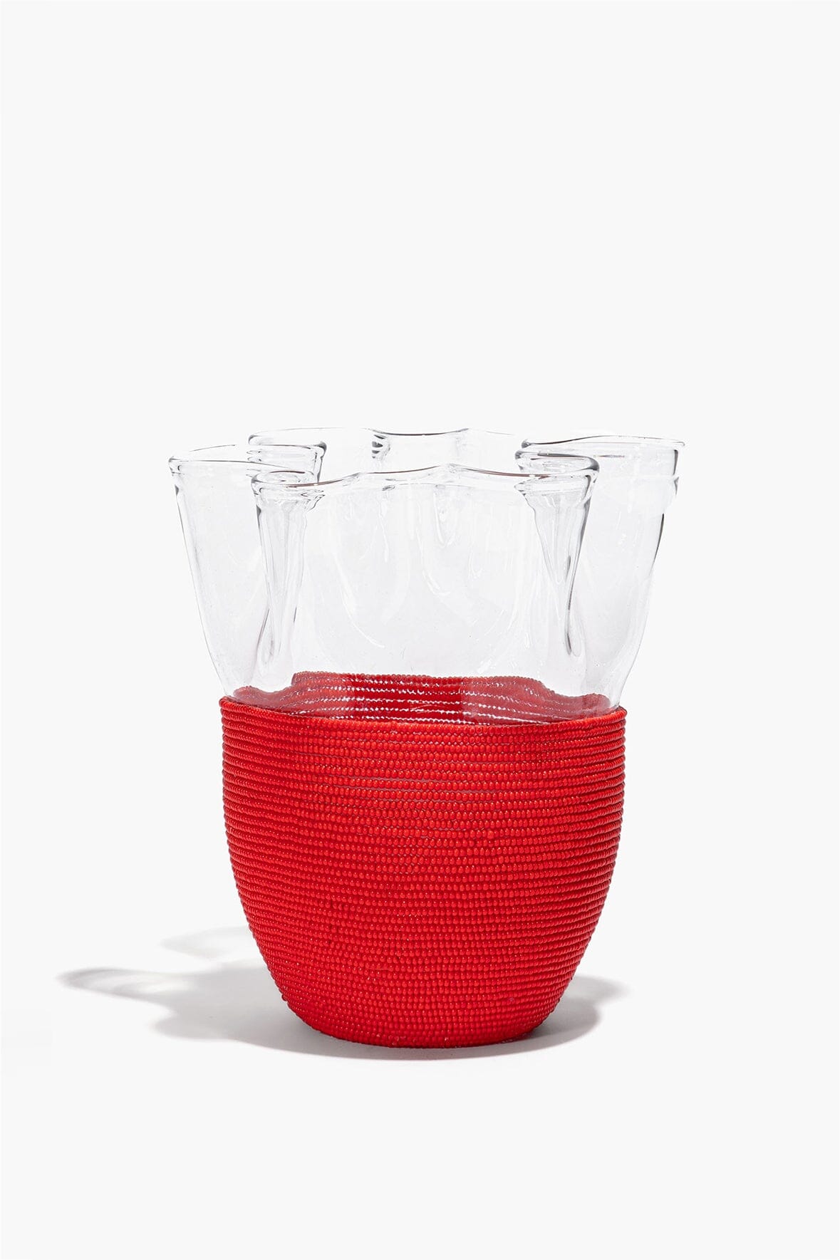 Wavy Beaded Vase | Red — 1