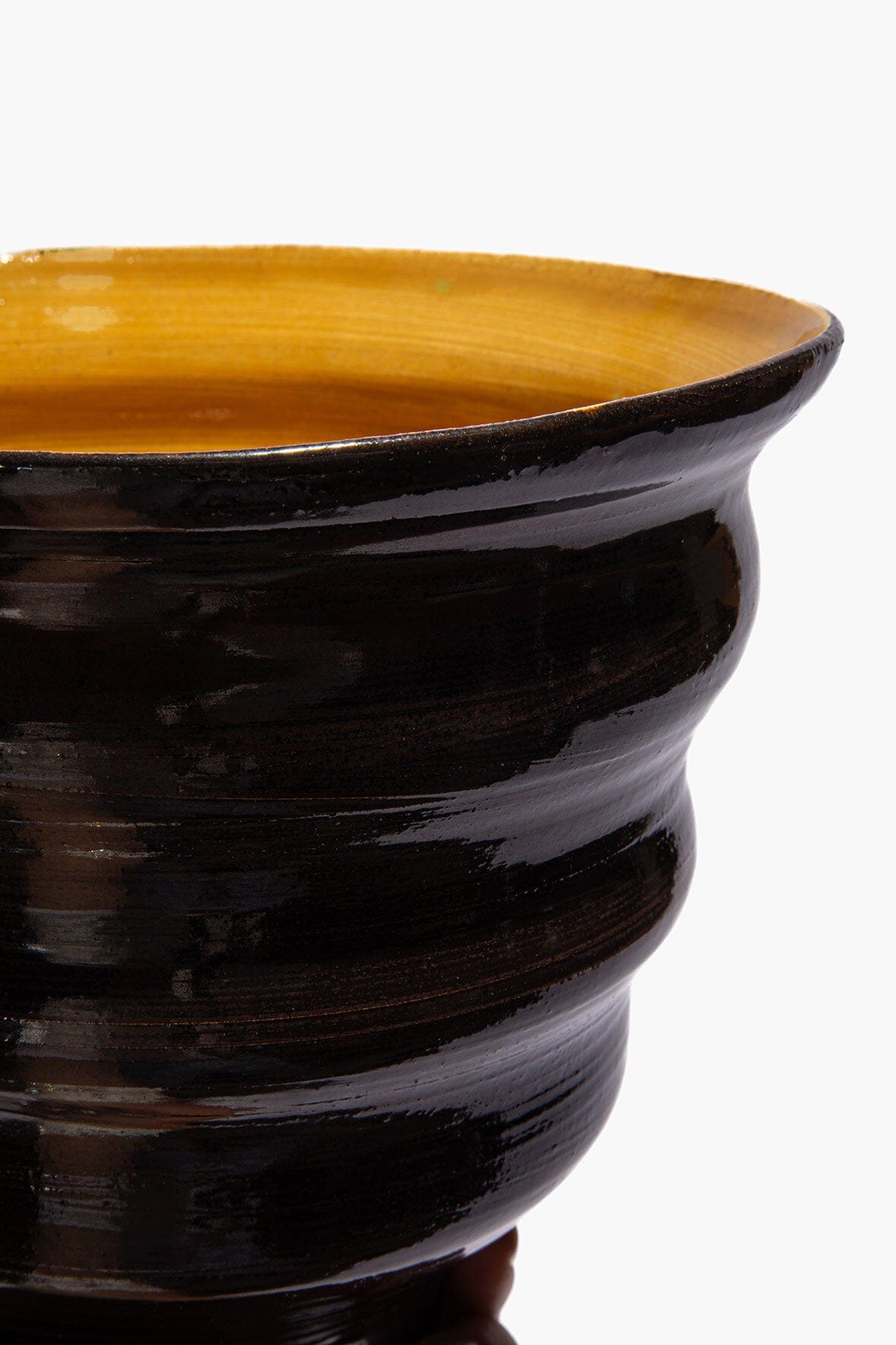 Stacked Cone Vase | Burgundy Mustard Glaze — 4